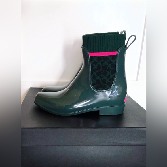 COACH Rubber Rainbootie US 7 *NEW WITH BOX* - Picture 4 of 8